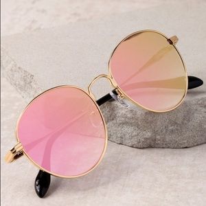 Sonix Ace Gold & Pink Mirrored Sunglasses